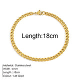 Custom Gold Initial Letter Bracelet for Women - Personalized Name Cuban Chain