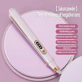 2-in-1 Ceramic Hair Straightener & Curler - Dual Voltage Styling Tool with 3 Heat Settings