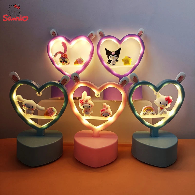Sanrio Character Night Light - Hello Kitty LED Bedside Lamp for Kids