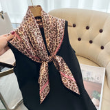 Luxury Leopard Print Silk Headband & Scarf – Stylish Satin Hair & Neck Accessory