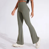 High Waist Flared Yoga Pants for Women – Butt-Lifting Fitness Leggings with Utility Pockets