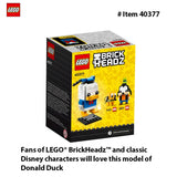 Donald Duck BrickHeadz Building Set – Collectible LEGO Display Toy for Kids and Adults