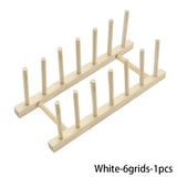 🔹 Soporte de madera multifuncional: organizador de tapas para platos, tazas y libros 🔹