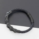 Men's Geometric Leather Bracelet with Zinc Alloy Magnet Clasp – Hiphop/Rock Fashion Accessory