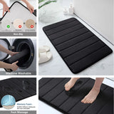 Alfombrilla de baño de espuma viscoelástica superabsorbente: alfombra antideslizante para ducha y bañera
