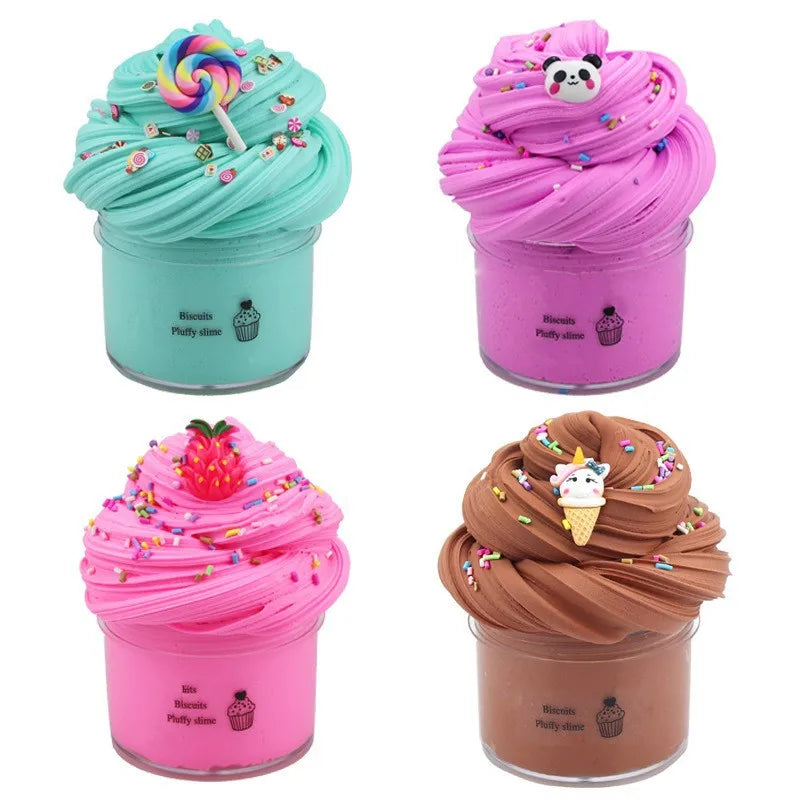 4-Pack Butter Slime Set – Super Soft, Non-Sticky & Safe DIY Slime for Kids