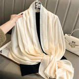 Elegant Silk Scarf – Luxury Solid Color Shawl & Pashmina for Women