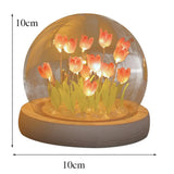 Lámpara de noche LED con tulipanes artificiales hecha a mano: lámpara de noche DIY para dormitorio y regalos
