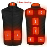 Men's Winter 27 Zone Heating Vest Jacket USB Smart Electric Sleeveless Jacket Self-heating Clothes Women's Snow Warm Padded Coat