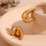 Gold-Plated Dome Drop Earrings – Vintage Statement Jewelry for Women
