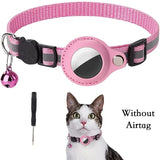 Reflective Cat Collar with AirTag Case and Bell – Adjustable Anti-Lost Pet Tracker Holder