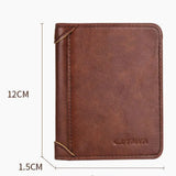 Slim PU Leather Wallet for Men – Minimalist Card Holder with Coin Pocket