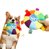 Plush Dog Frisbee Toy – Interactive Chew Toy with Squeaker for Dental Health & Play