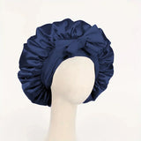 Adjustable Satin Silk Bonnet with Tie Band – Sleep Cap for Women & Men