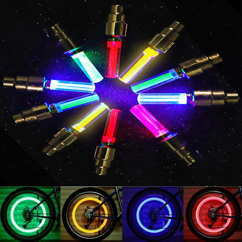 Tapas de válvulas de neumáticos con luces LED que se activan con el movimiento: luces de neón para ruedas de automóviles, motocicletas y bicicletas