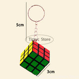 Juego de llaveros con cubo mágico mini 3x3: rompecabezas educativo de 12 piezas y obsequios para fiestas