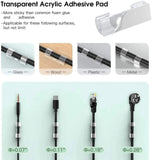 Adhesive Cable Organizer Clips - Cord Management for Desk & Home Office