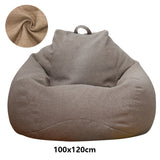 Large Cotton Bean Bag Chair Cover – No-Fill, Comfortable Floor Lounger for Adults