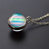 Trendy Glass Ball Pendant Necklace – Unisex Zinc Alloy Chain Design