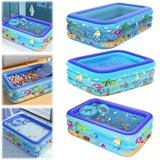 Large Inflatable Family Swimming Pool with PVC Frame - Outdoor/Indoor Summer Fun