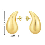 Pendientes de gota de agua gruesos y dorados de moda: joyas llamativas con forma de lágrima brillante para mujeres