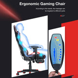 7-Point Massage Gaming Chair with Ergonomic Design, Footrest, and Adjustable Lumbar Support