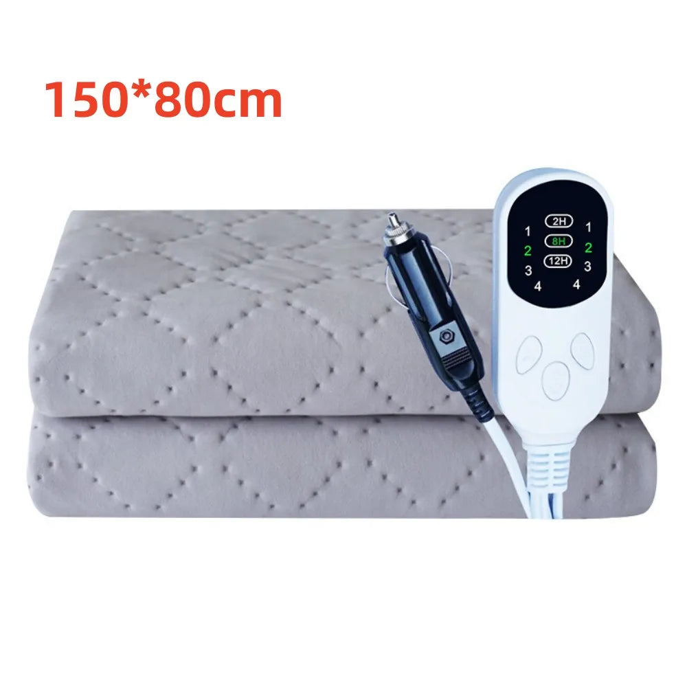 12V Heated Car Electric Blanket for Winter – Portable Travel Throw with Soft Acrylic Fabric & Quick Warm-Up