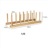 Estante para platos de bambú: organizador de platos y tazas de madera para almacenar en la cocina 