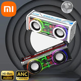 Transparent Bluetooth 5.0 Mecha Speaker – Wireless Dual Bass TWS Subwoofer with RGB Lights