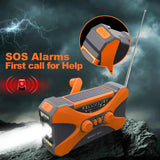 10000mAh Emergency Solar Hand Crank Weather Radio with Dual Stereo Speakers, Phone Charger, LED Flashlight & SOS Alert