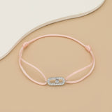 Adjustable Cubic Zirconia Rope Chain Bracelet