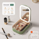 Foldable Makeup Mirror with Storage Box – Portable Vanity Organizer