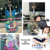 3D Wooden Cello Music Box - DIY Model Kit with Dancing Butterfly Mechanism