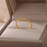 Elegant Stainless Steel Wedding Band – Minimalist Pave-Set Ring for Women