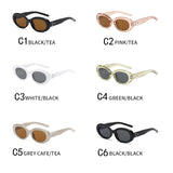 Y2K Oval Steampunk Sunglasses – Retro Vintage Shades for Men & Women
