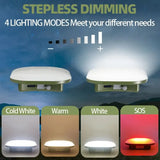 Linterna LED recargable para acampar con base magnética: luz portátil multimodo resistente al agua para exteriores y emergencias