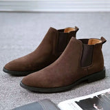 Men’s Chelsea Boots – Comfortable Slip-On Cow Suede Boots with Rubber Outsole for All-Day Wear