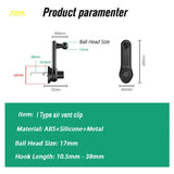 Soporte universal para teléfono con clip para ventilación de coche, con cabezal esférico de 17 mm
