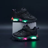 Unisex LED Light-Up Sneakers for Kids – Hook & Loop Spring Shoes (Ages 4–6)