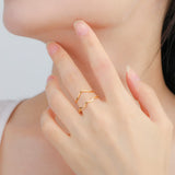 Minimalist Wave Ring – Stainless Steel V-Shape Wedding Band for Women