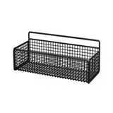 Estante de almacenamiento para baño: elegante estante de pared de hierro para un almacenamiento organizado (negro/blanco)