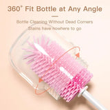 360° Rotating 3-in-1 Silicone Baby Bottle & Pacifier Cleaning Brush Set – BPA-Free, Soft & Durable