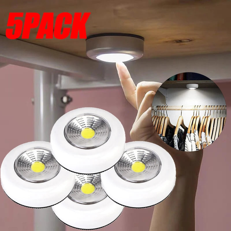 Luz LED nocturna para debajo de los gabinetes: funciona con pilas, se activa al tacto, LED blanco para el hogar y la cocina