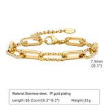Elegant Geometric Link Chain Bracelet – Trendy Metal Jewelry for Women