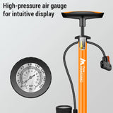 Heavy-Duty Manual Air Pump with Pressure Gauge and Multi-Valve Nozzle