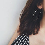 Trendy Oversized Hoop Earrings in Gold and Silver with Rhinestone Trim