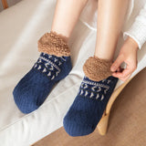 Cozy Non-Slip Winter Socks for Women & Men – Warm Fleece-Lined Home Slipper Socks