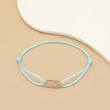 Adjustable Rope Chain Bracelet with Geometric Design and Cubic Zirconia – Classic Fashion Jewelry for Women