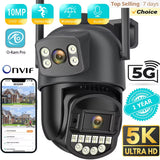 8MP Dual-Lens PTZ Outdoor Security Camera with AI Tracking and 5G Wi-Fi