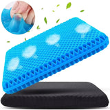 Double Thick Gel Seat Cushion - Breathable Pressure Relief Pad for Car & Office
